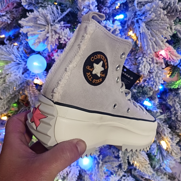 Converse Run Star Hike Sherpa Trim Shoes Size 8.5 Men/10 Women - Picture 5 of 8